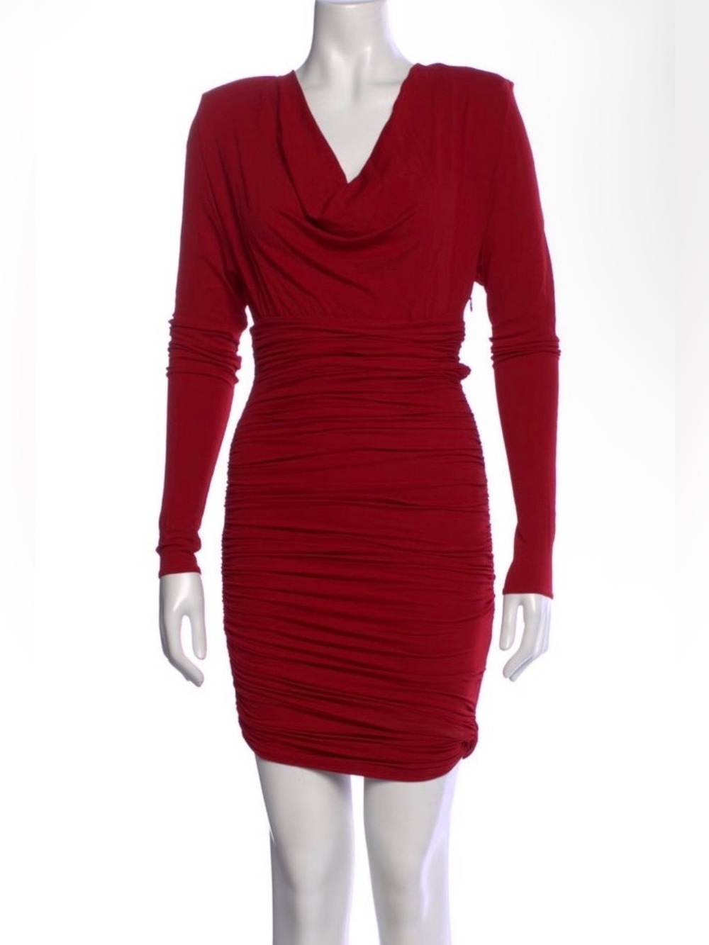 Alexandre Vauthier Long-Sleeve Ruched Dress